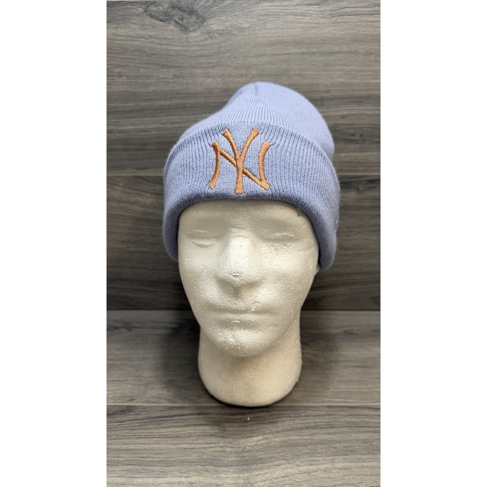 New York Yankees Purple Womens Cuff Knit Beanie MLB Baseball Embroidered